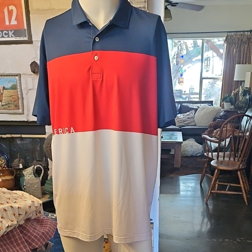 PUMA Golf's Volition CK6 America Polo Shirt Size XL